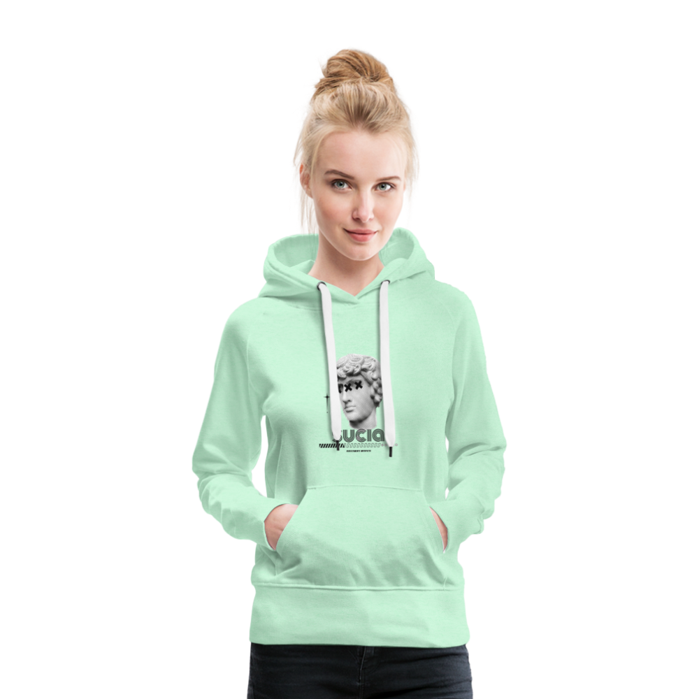 Sudadera con capucha premium para mujer - verde menta claro