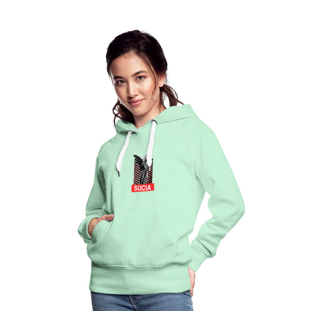 Sudadera con capucha premium para mujer - verde menta claro