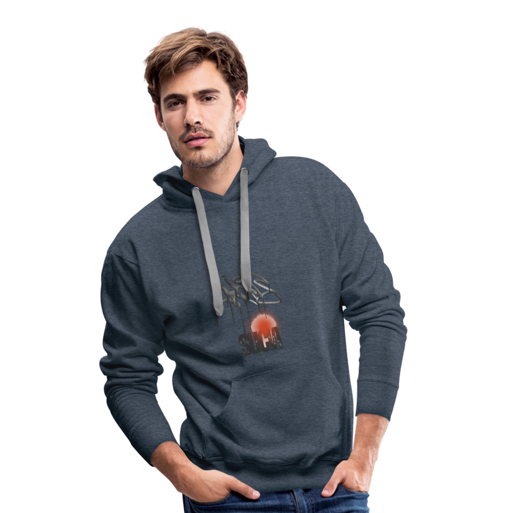 Sudadera con capucha premium para hombre - azul vaquero