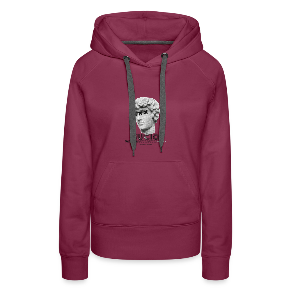 Sudadera con capucha premium para mujer - rojo bordeaux