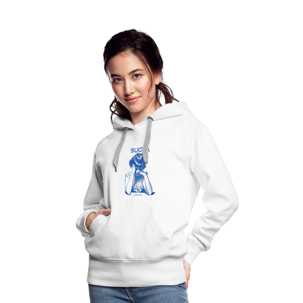 Sudadera con capucha premium para mujer - blanco