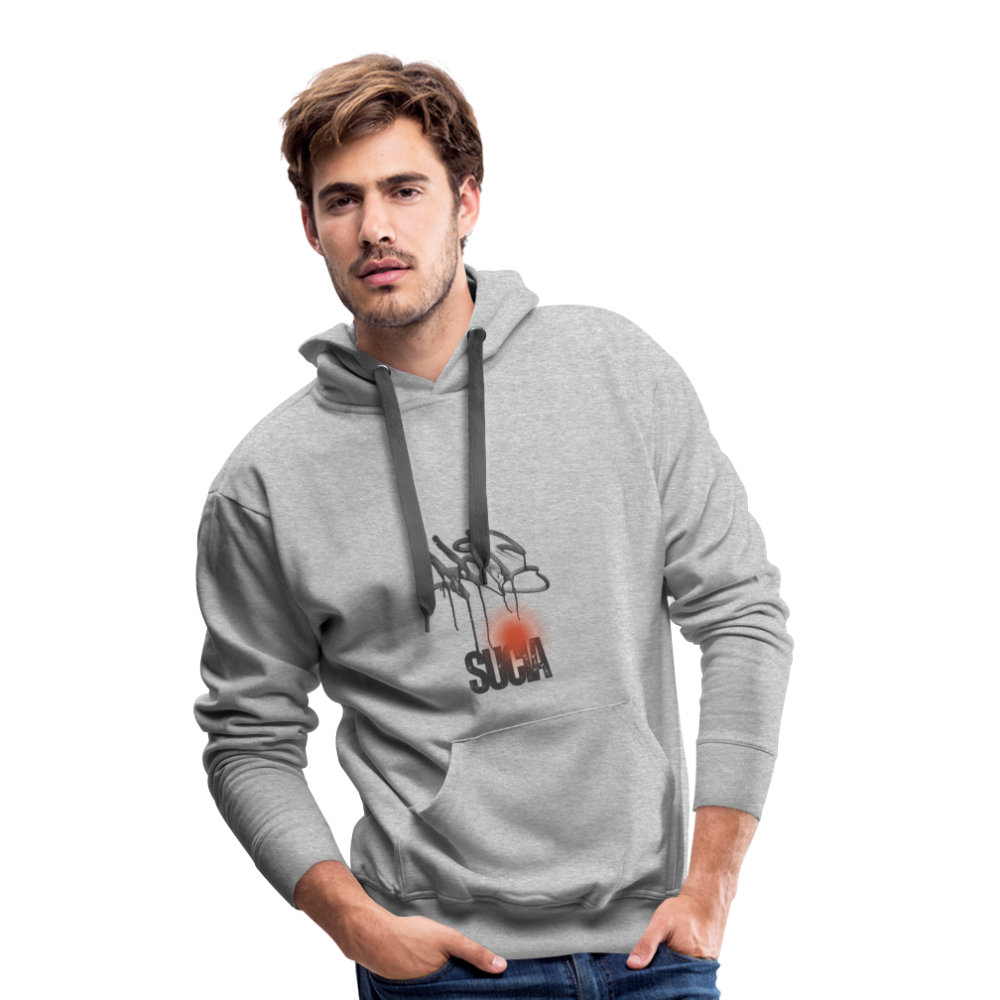 Sudadera con capucha premium para hombre - gris jaspeado