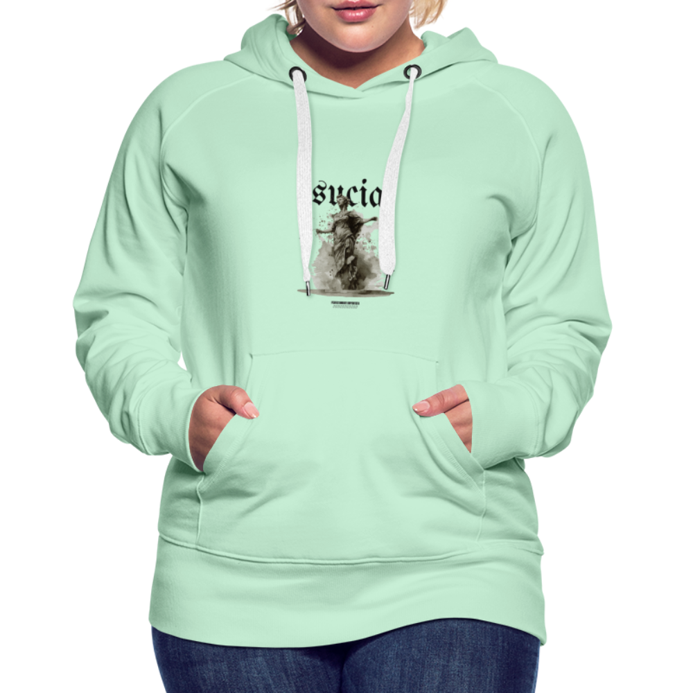 Sudadera con capucha premium para mujer - verde menta claro