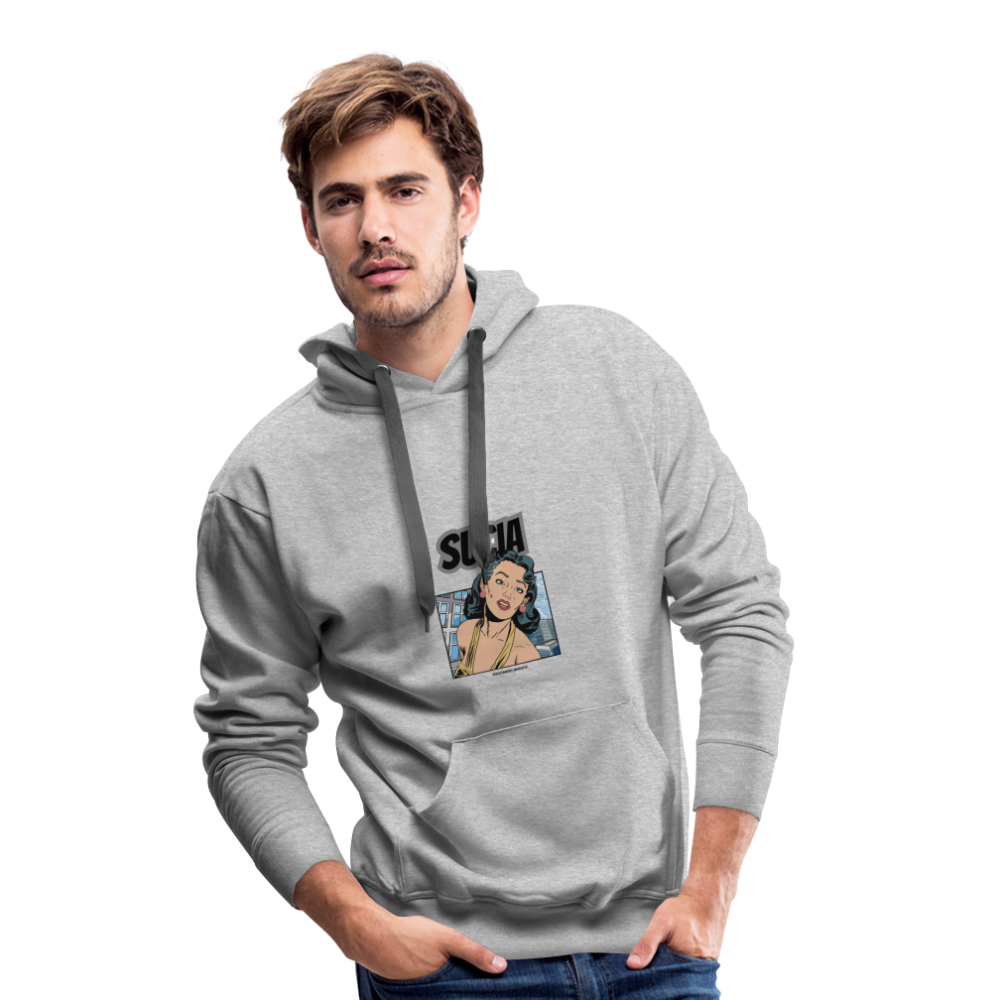 Sudadera con capucha premium para hombre - gris jaspeado