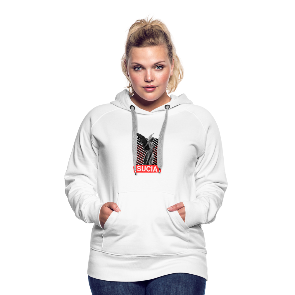 Sudadera con capucha premium para mujer - blanco