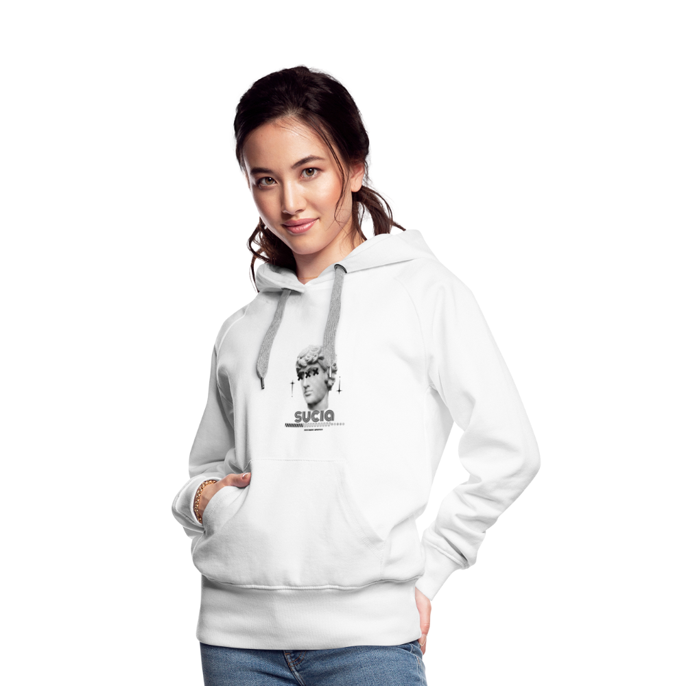 Sudadera con capucha premium para mujer - blanco