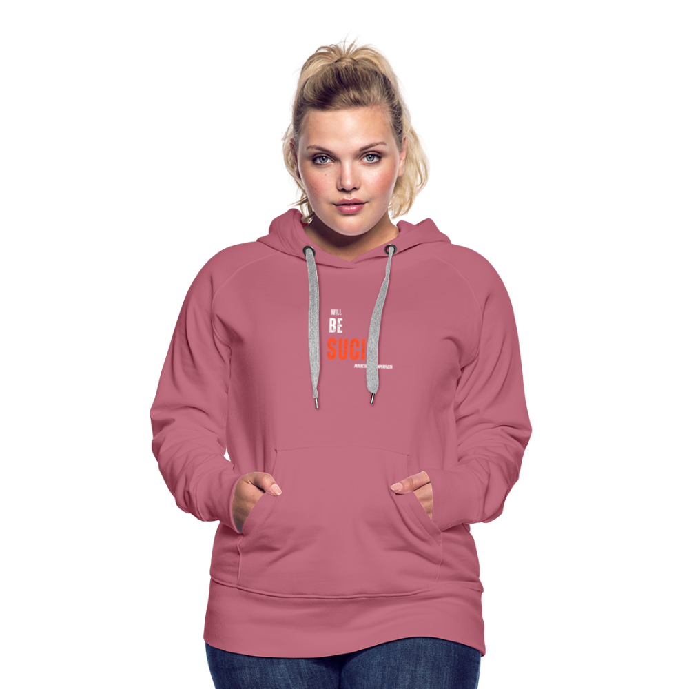 Sudadera con capucha premium para mujer - malva