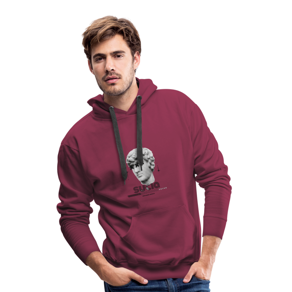 Sudadera con capucha premium para hombre - rojo bordeaux