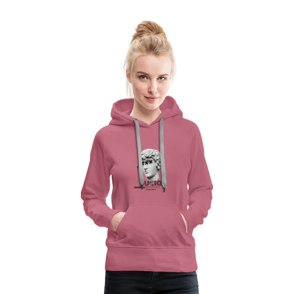 Sudadera con capucha premium para mujer - malva