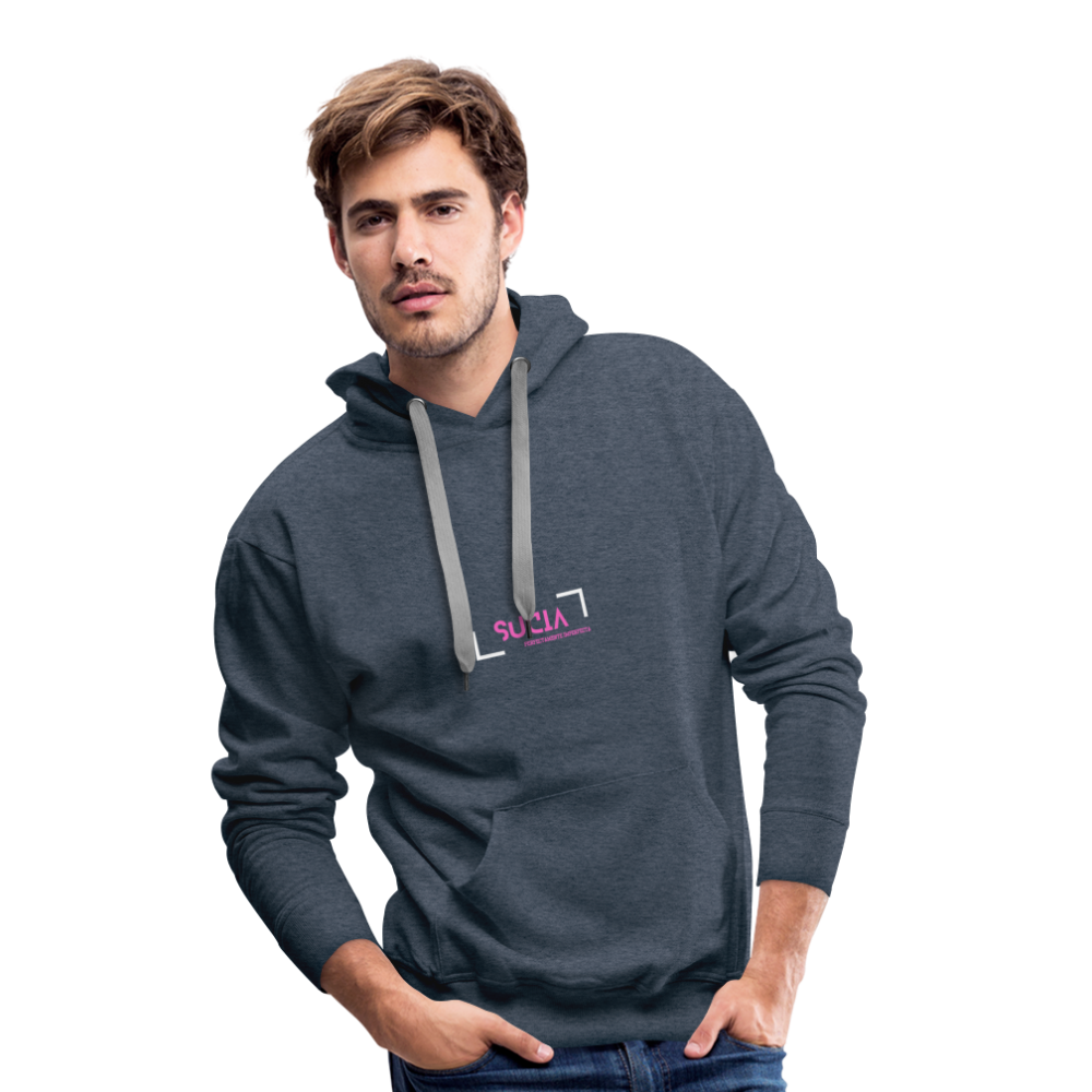 Sudadera con capucha premium para hombre - azul vaquero