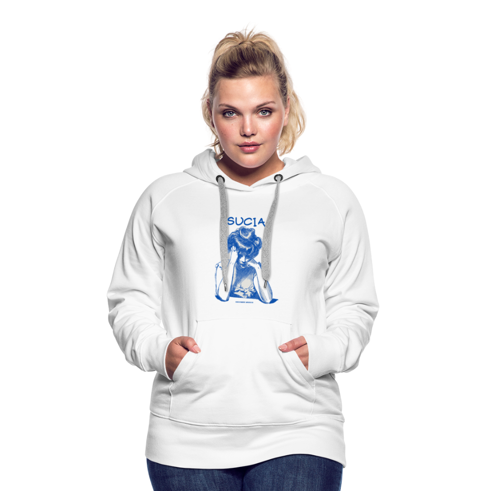 Sudadera con capucha premium para mujer - blanco