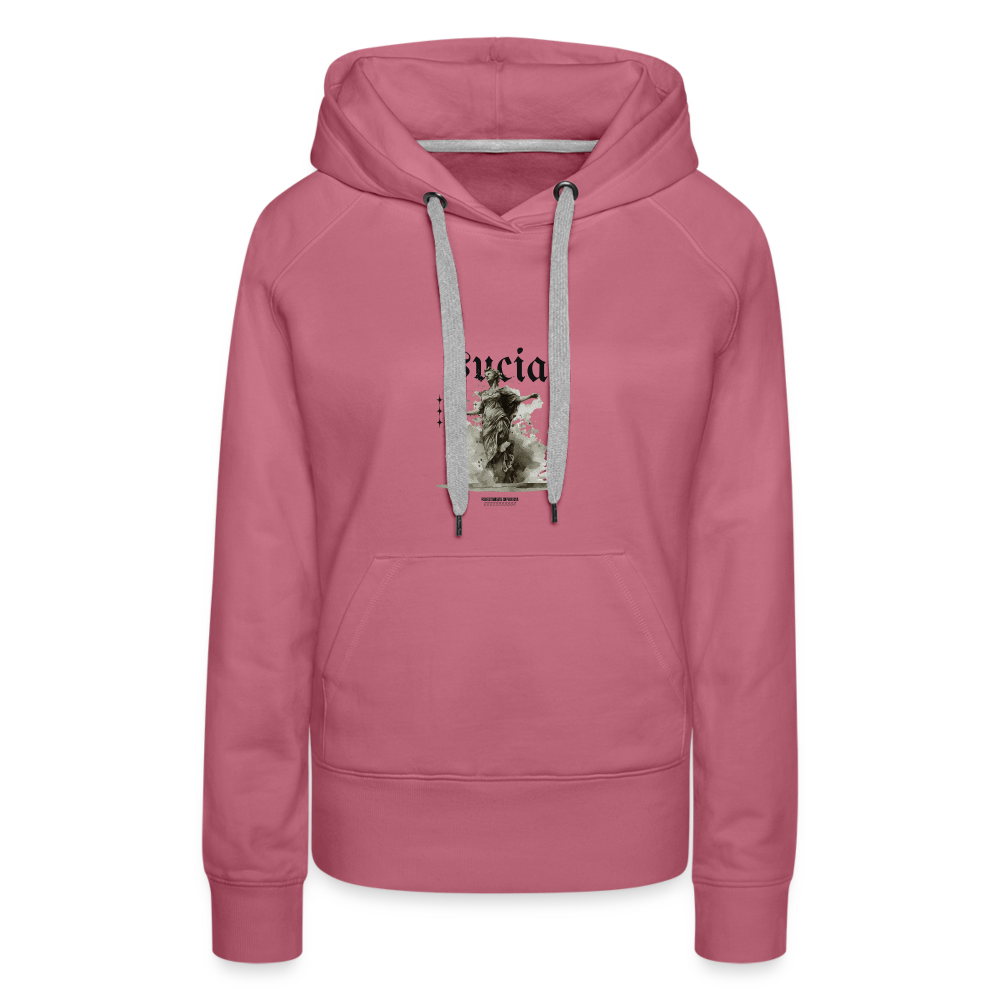 Sudadera con capucha premium para mujer - malva