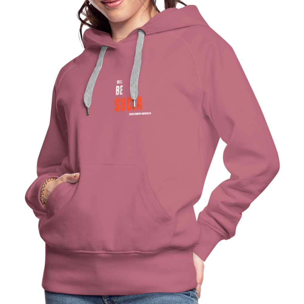 Sudadera con capucha premium para mujer - malva