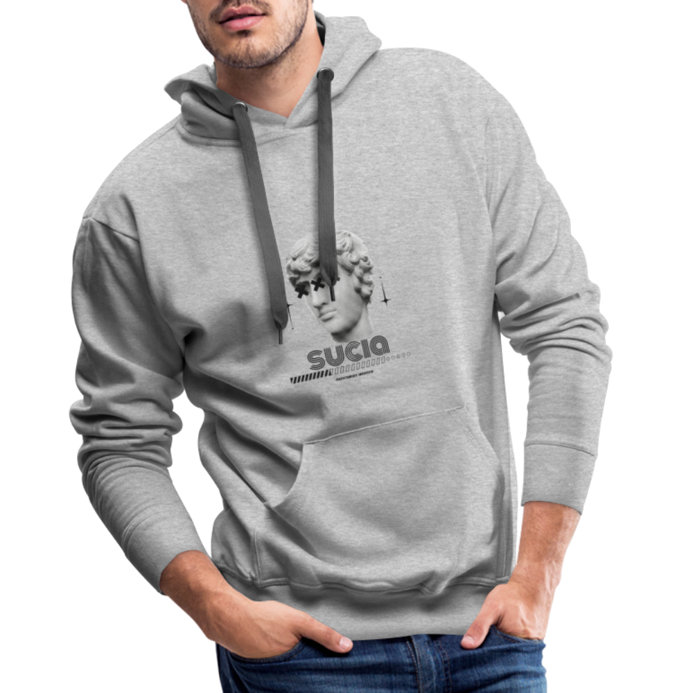 Sudadera con capucha premium para hombre - gris jaspeado