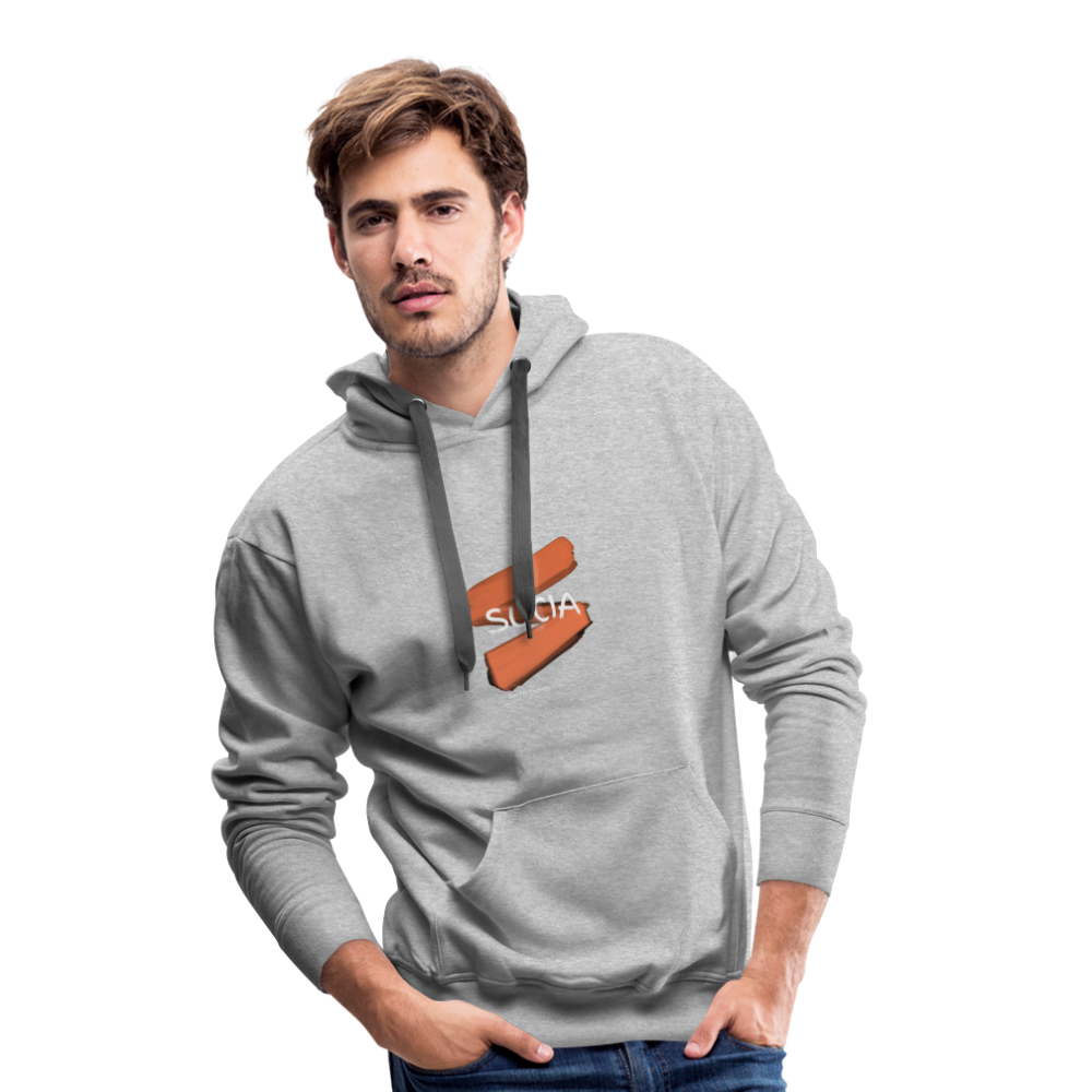 Sudadera con capucha premium para hombre - gris jaspeado