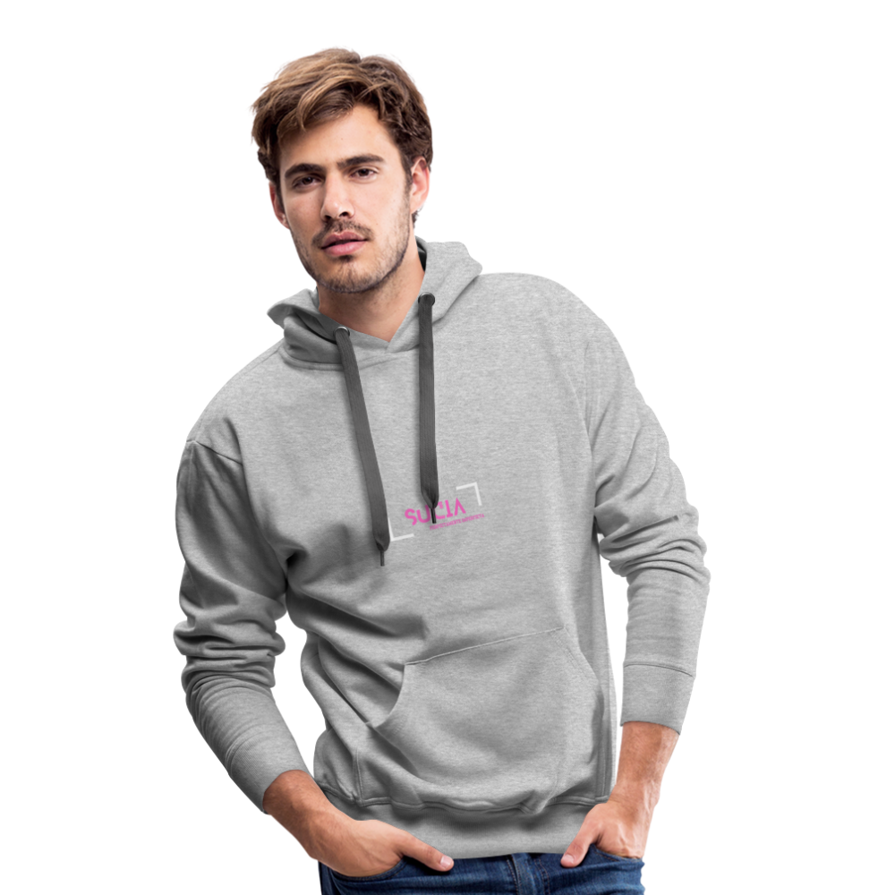 Sudadera con capucha premium para hombre - gris jaspeado