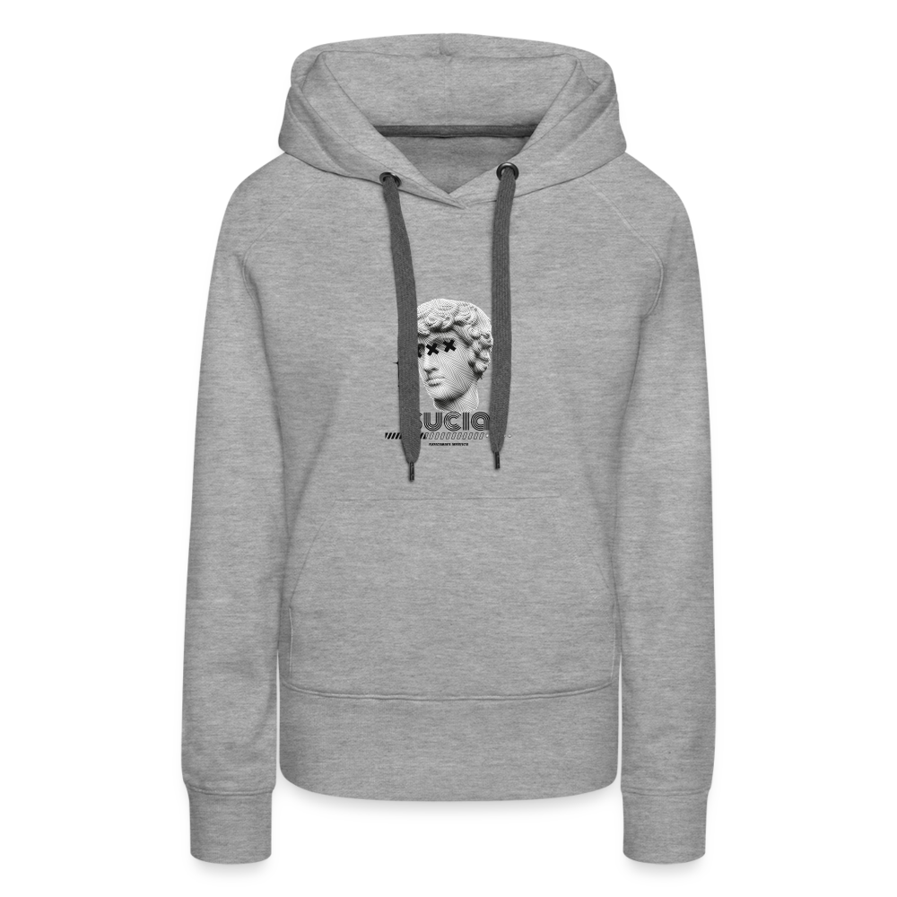 Sudadera con capucha premium para mujer - gris jaspeado