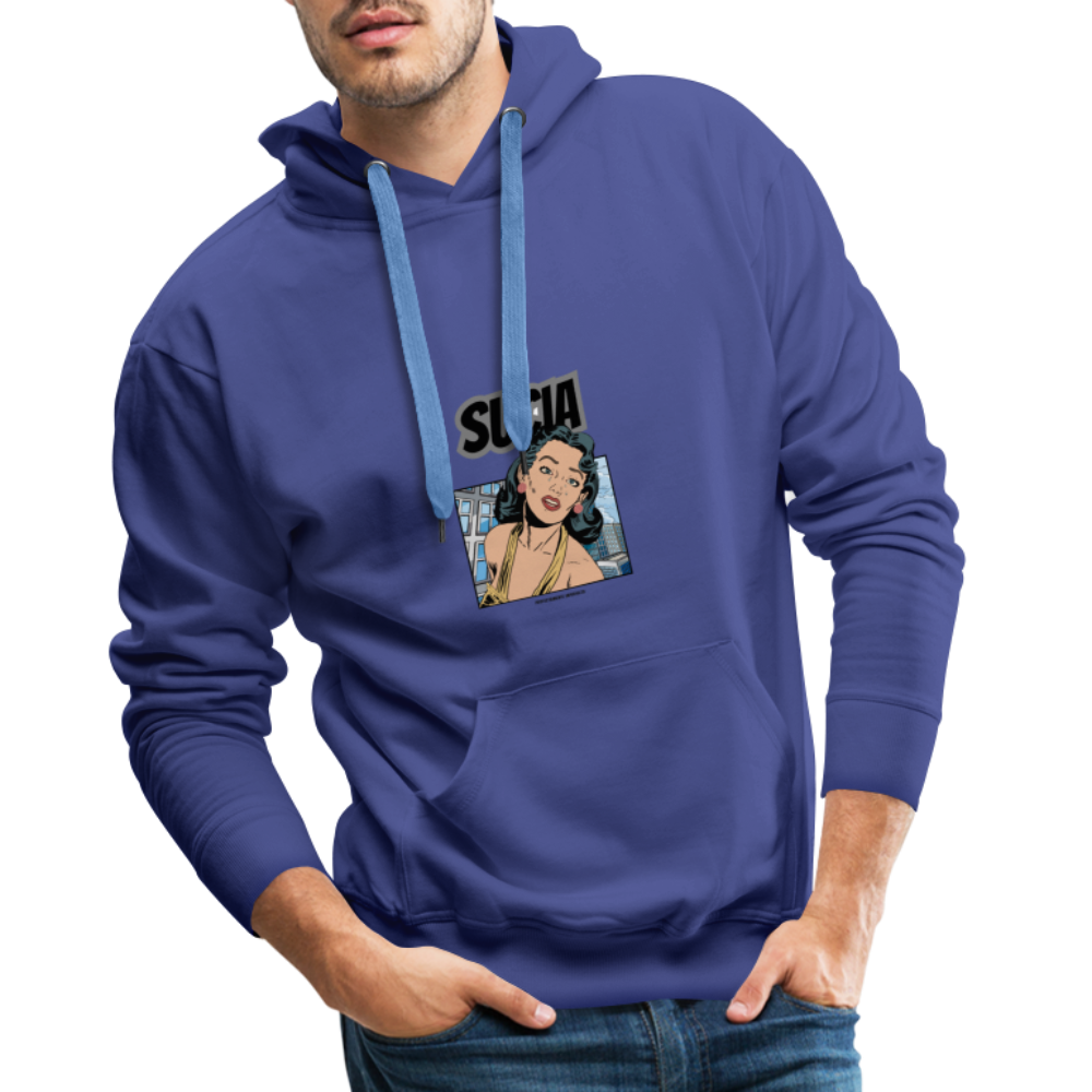 Sudadera con capucha premium para hombre - azul intenso