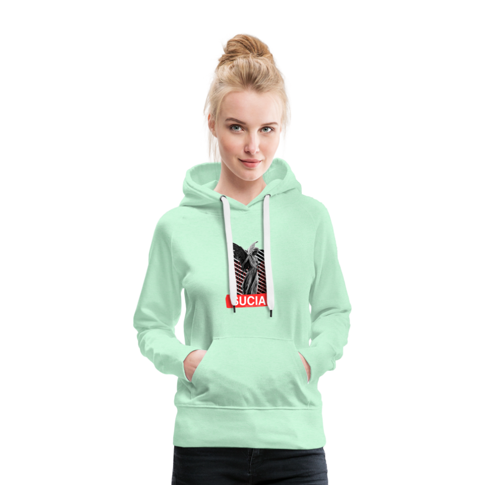 Sudadera con capucha premium para mujer - verde menta claro