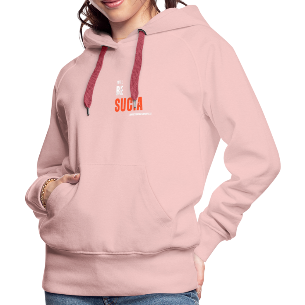 Sudadera con capucha premium para mujer - rosa cristal