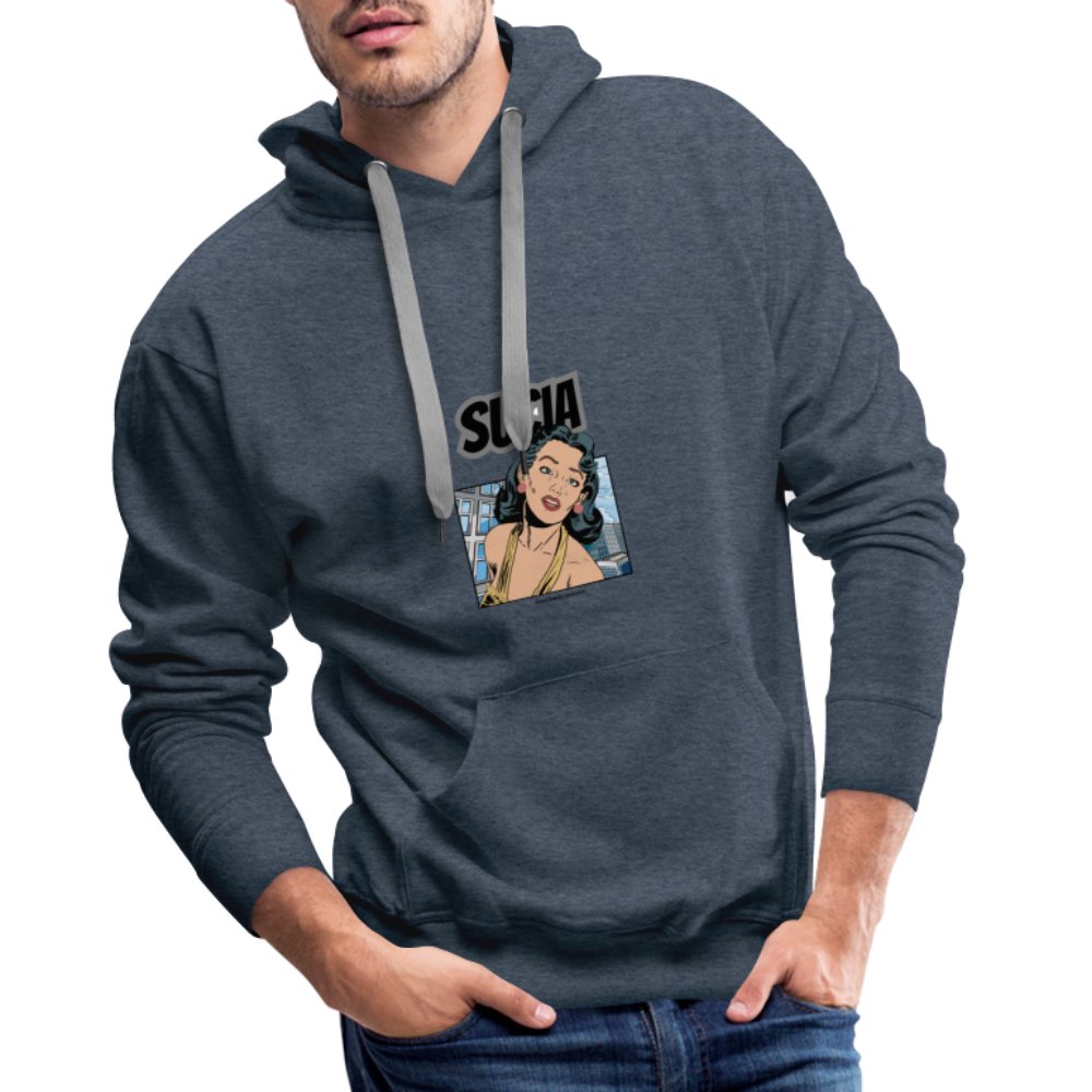 Sudadera con capucha premium para hombre - azul vaquero