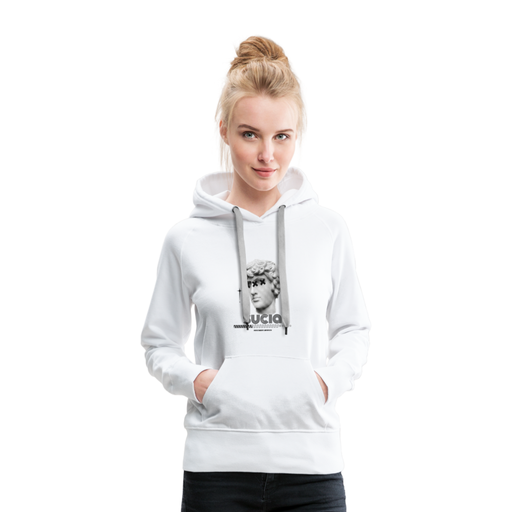 Sudadera con capucha premium para mujer - blanco