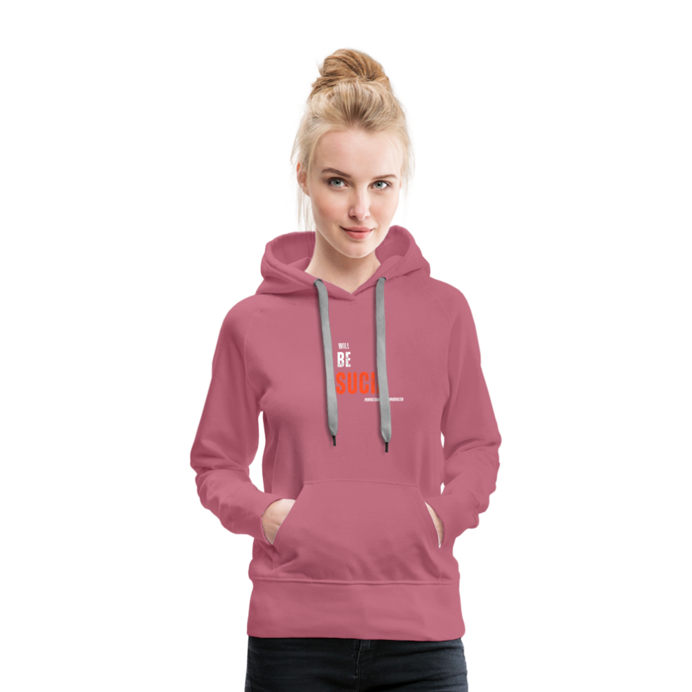 Sudadera con capucha premium para mujer - malva