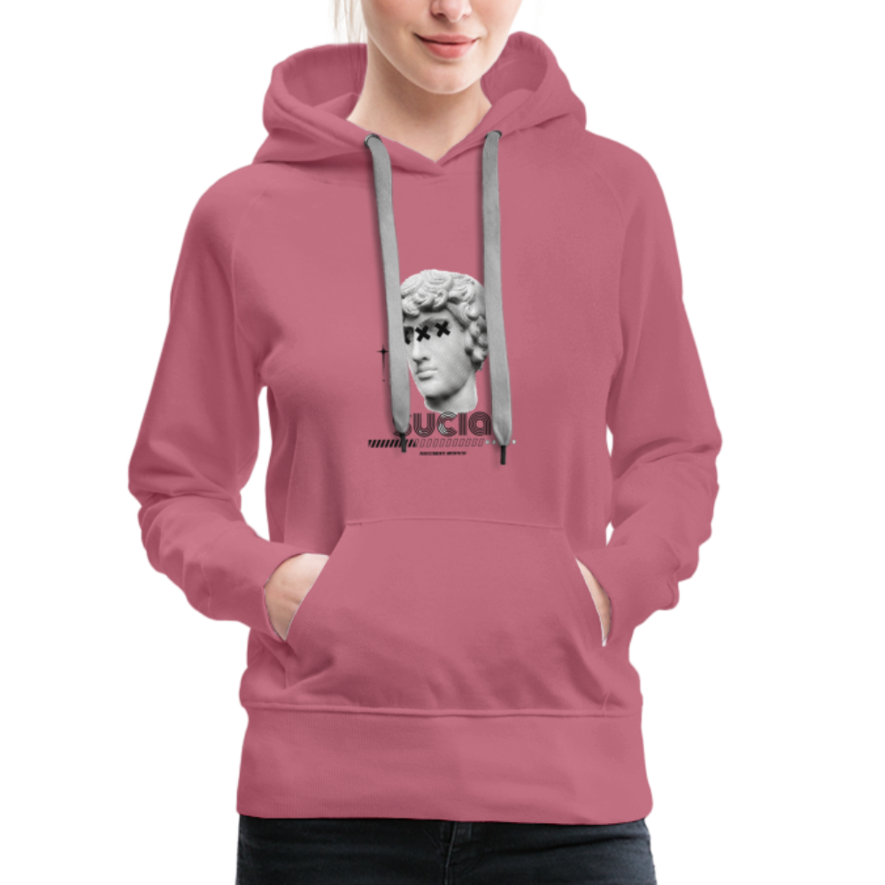 Sudadera con capucha premium para mujer - malva