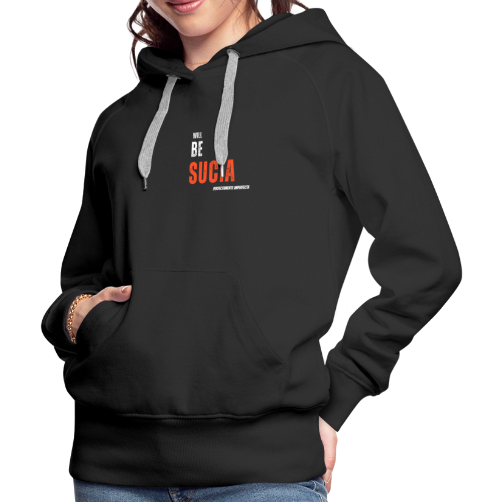 Sudadera con capucha premium para mujer - negro