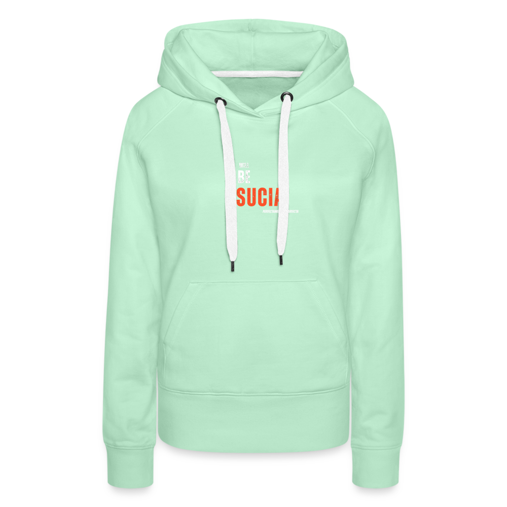 Sudadera con capucha premium para mujer - verde menta claro