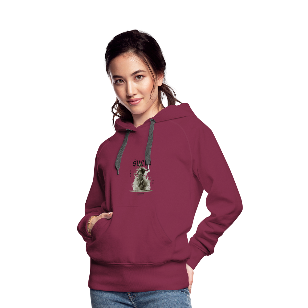 Sudadera con capucha premium para mujer - rojo bordeaux