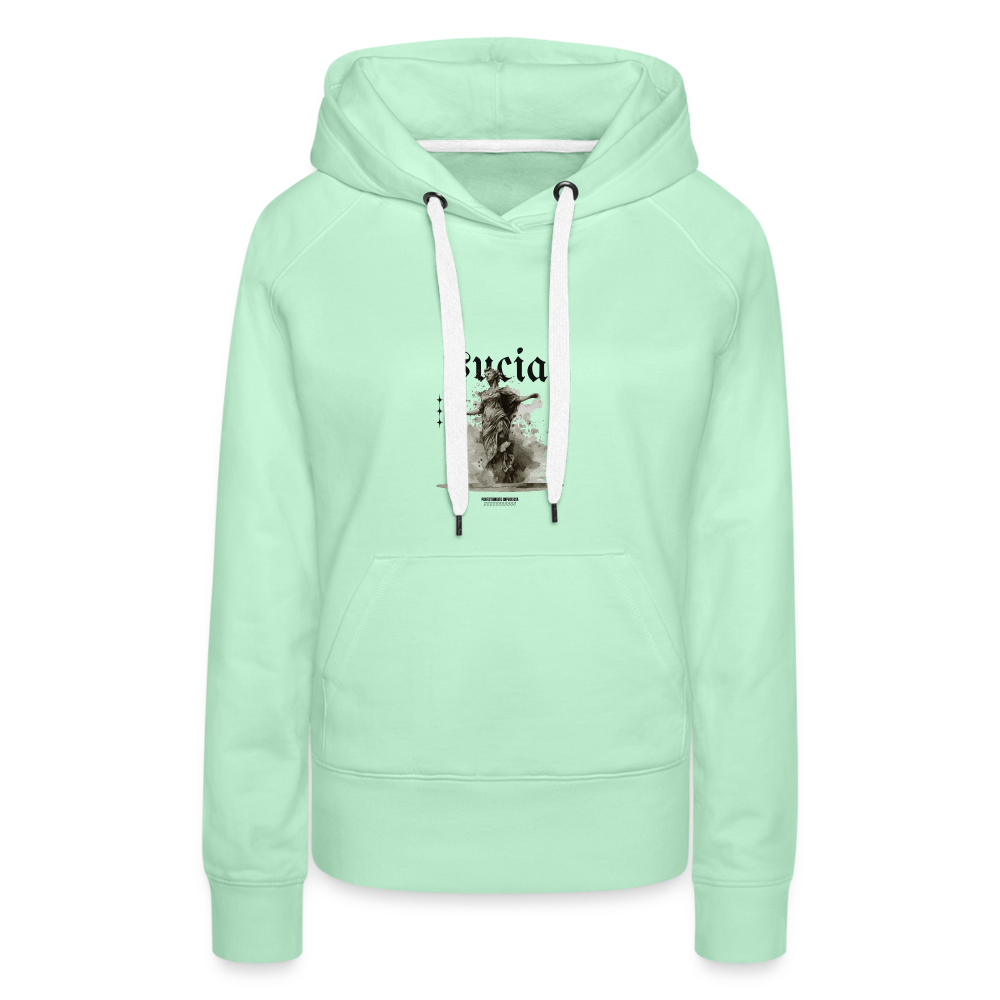 Sudadera con capucha premium para mujer - verde menta claro