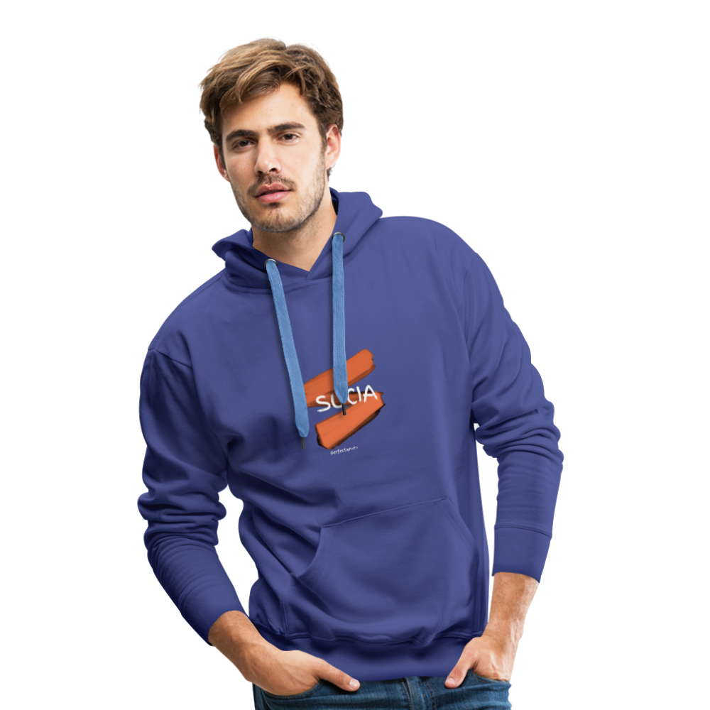 Sudadera con capucha premium para hombre - azul intenso