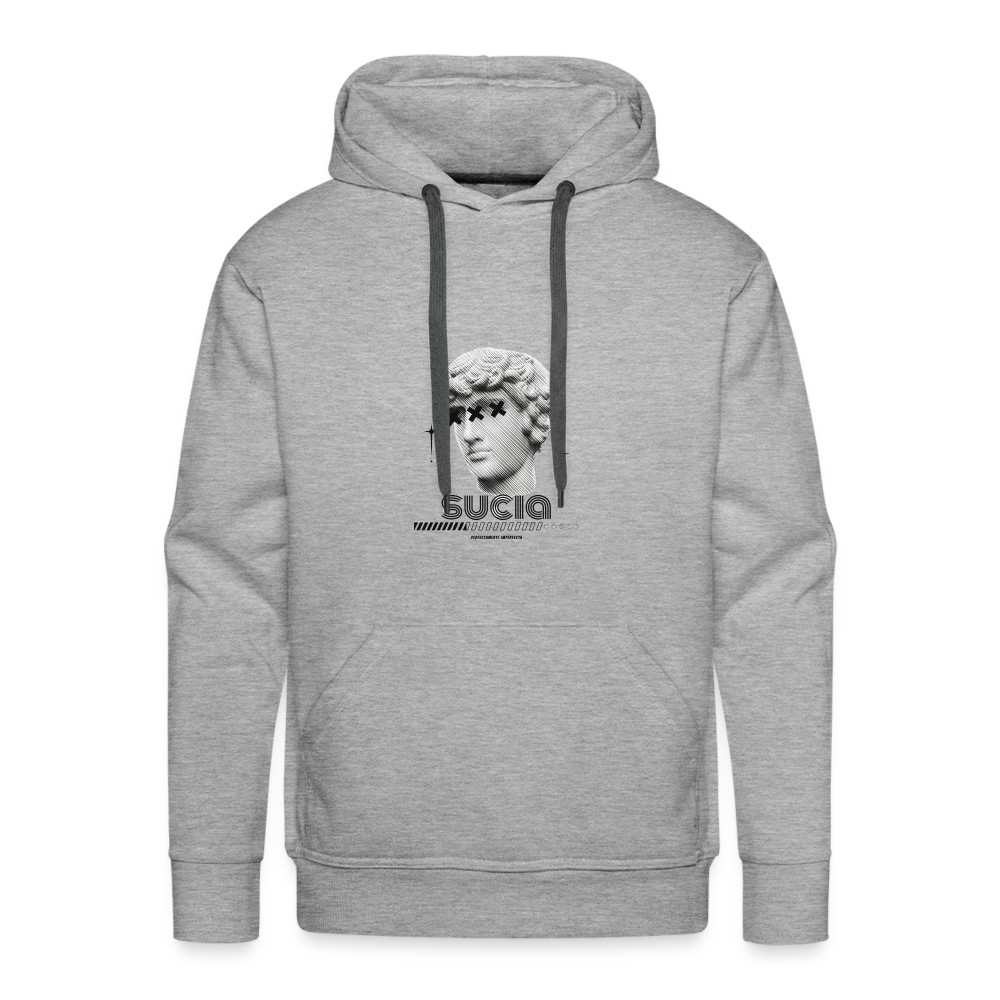 Sudadera con capucha premium para hombre - gris jaspeado