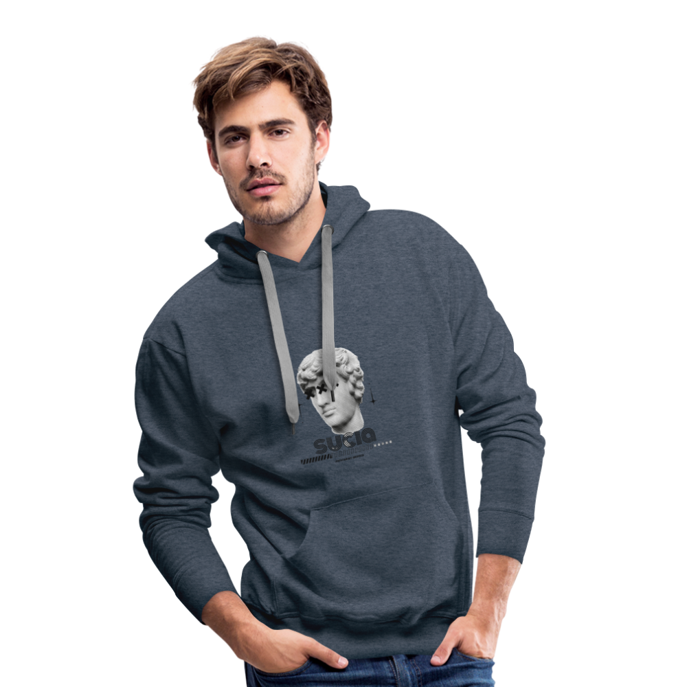 Sudadera con capucha premium para hombre - azul vaquero