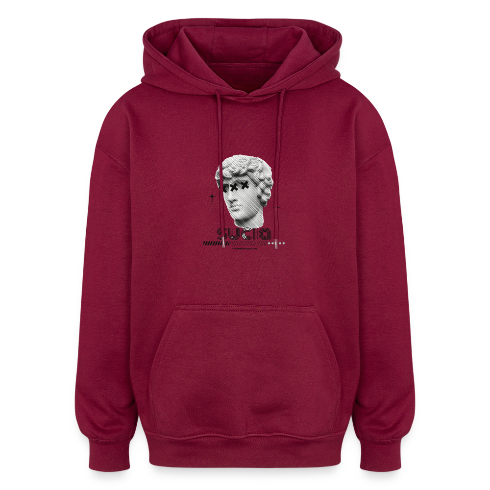 Oversized Unisex Hoodie - burgundy