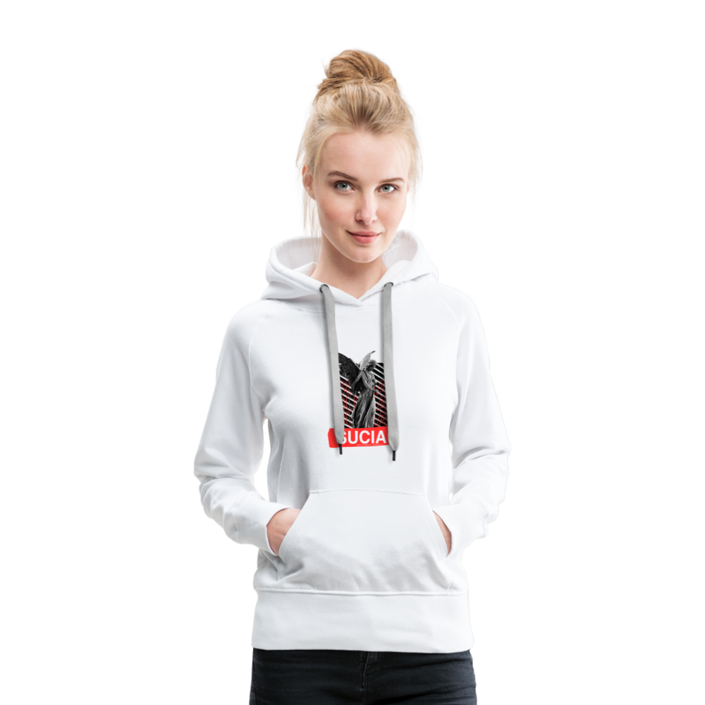 Sudadera con capucha premium para mujer - blanco