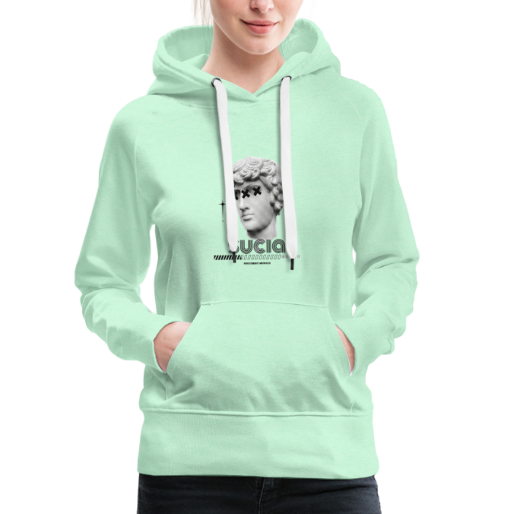 Sudadera con capucha premium para mujer - verde menta claro