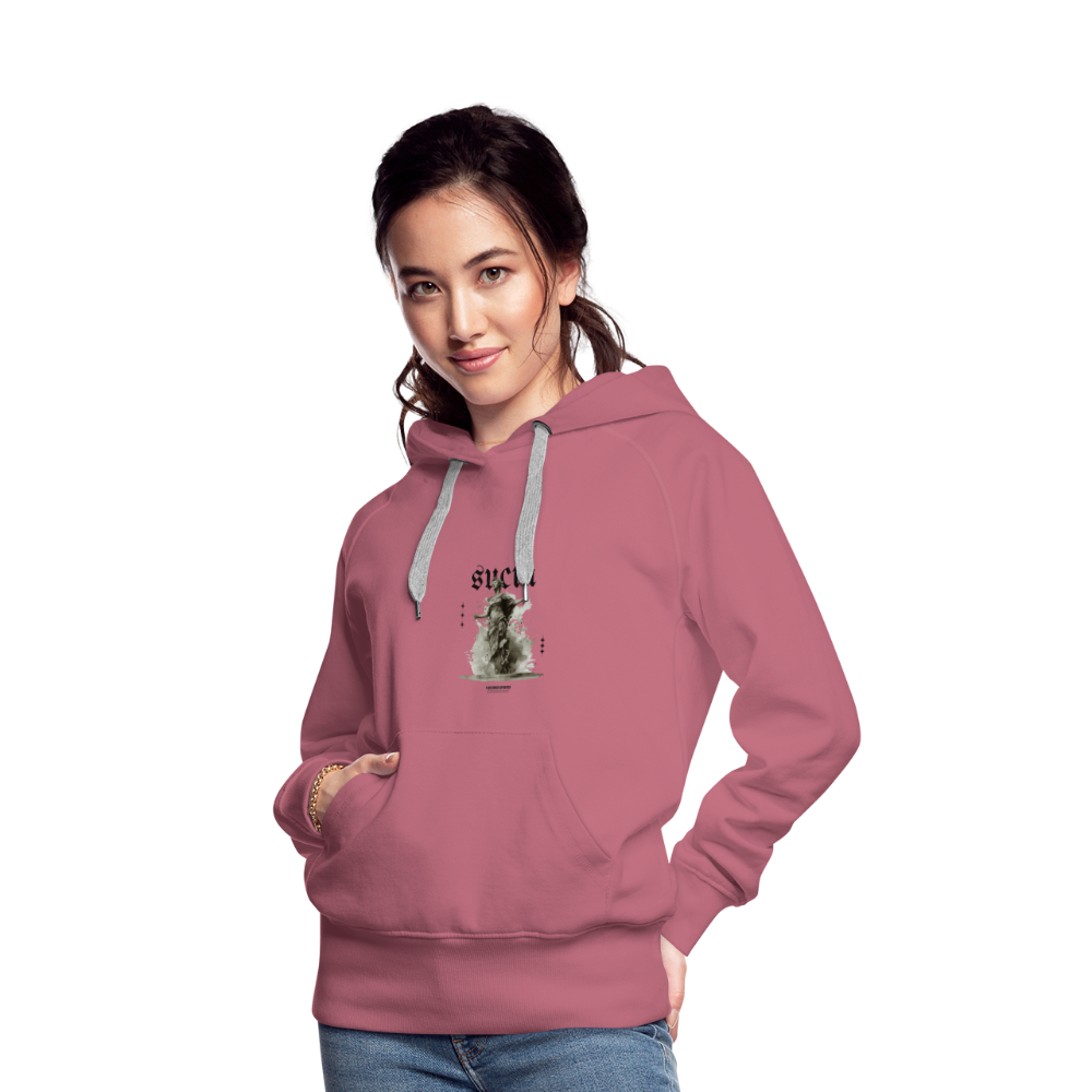 Sudadera con capucha premium para mujer - malva