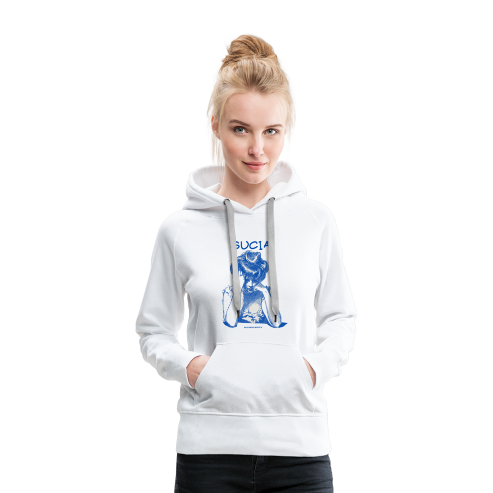 Sudadera con capucha premium para mujer - blanco