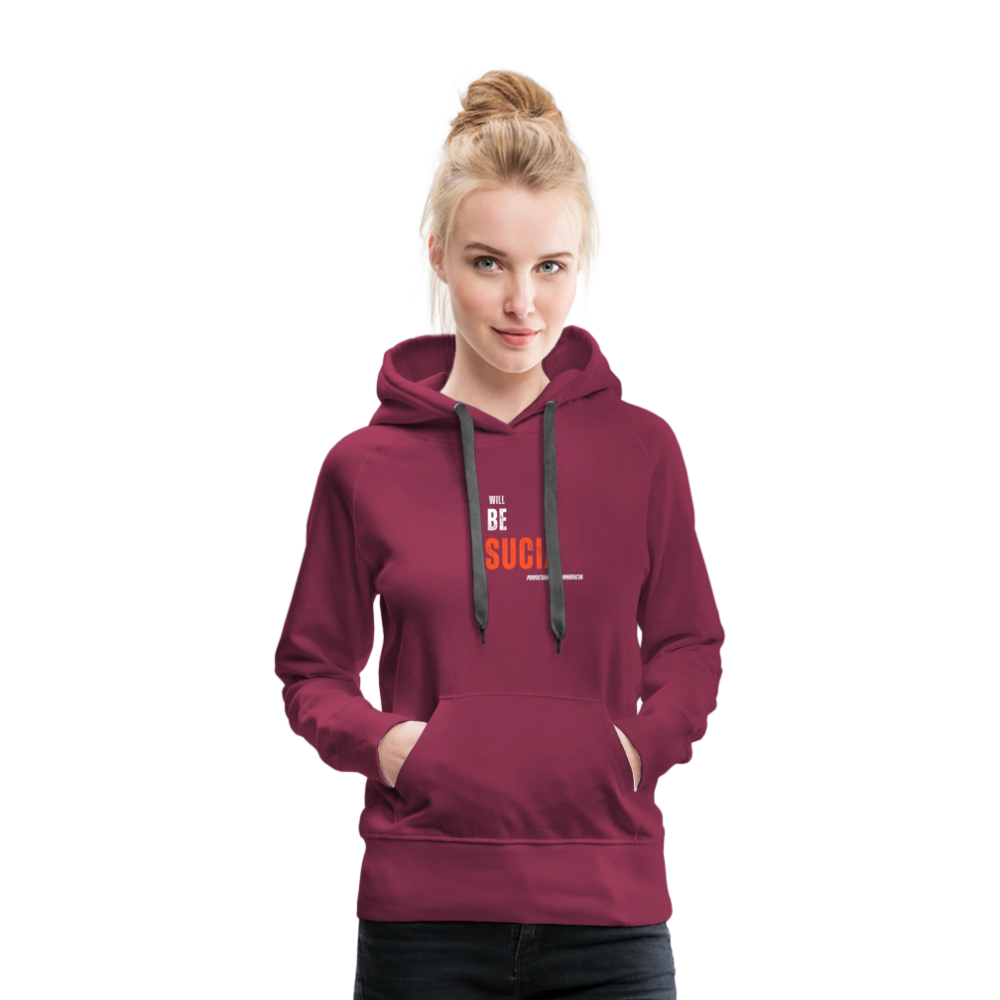 Sudadera con capucha premium para mujer - rojo bordeaux