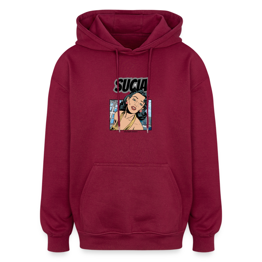 Oversized Unisex Hoodie - burgundy