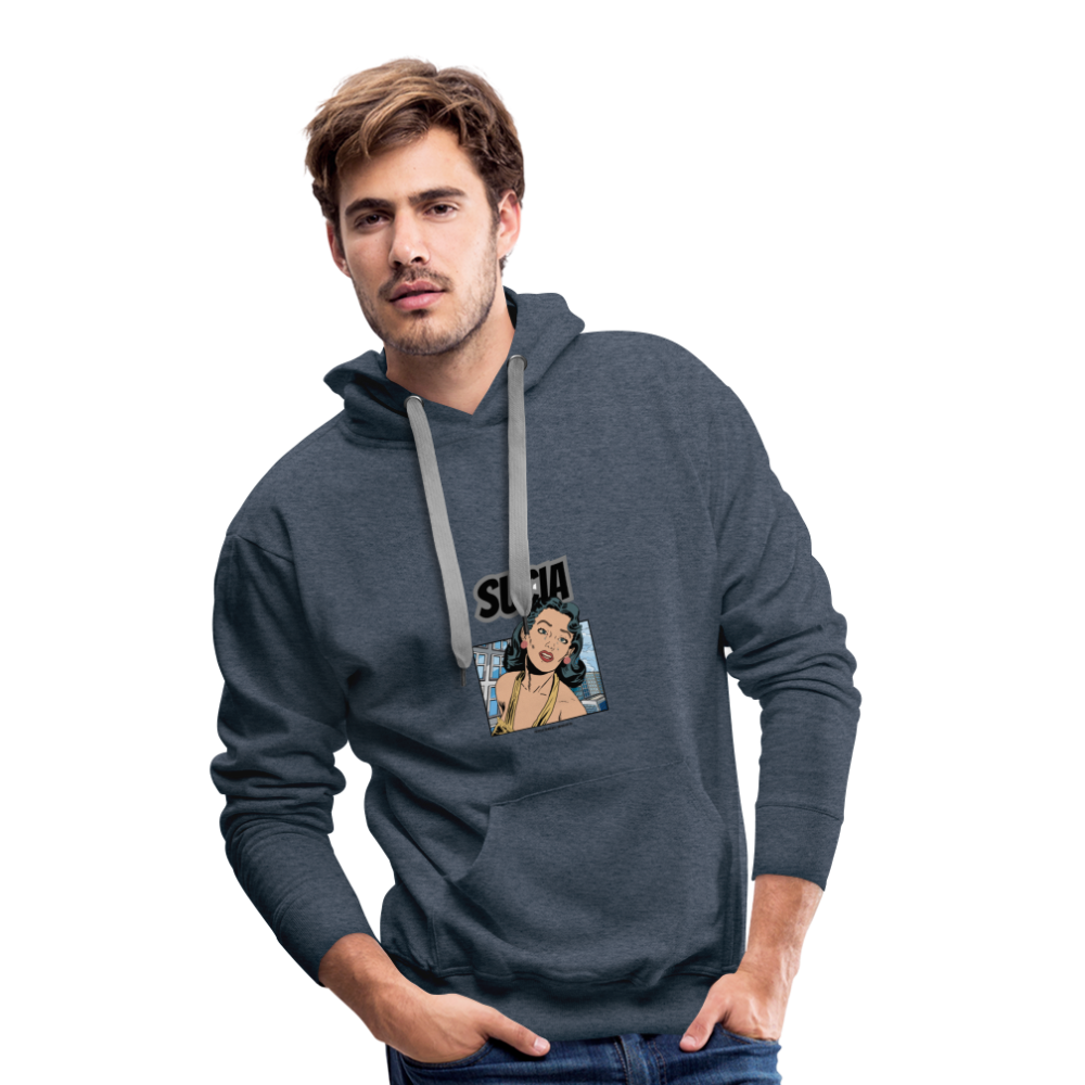 Sudadera con capucha premium para hombre - azul vaquero