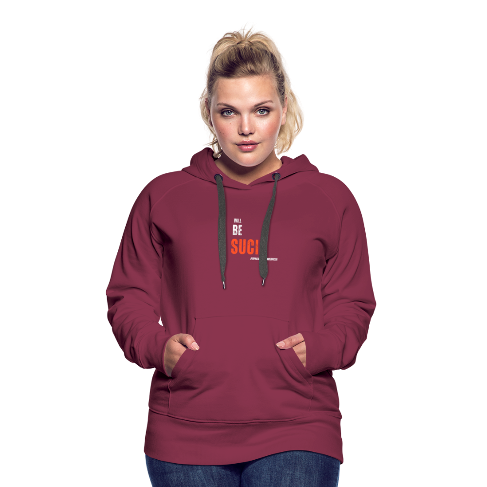 Sudadera con capucha premium para mujer - rojo bordeaux