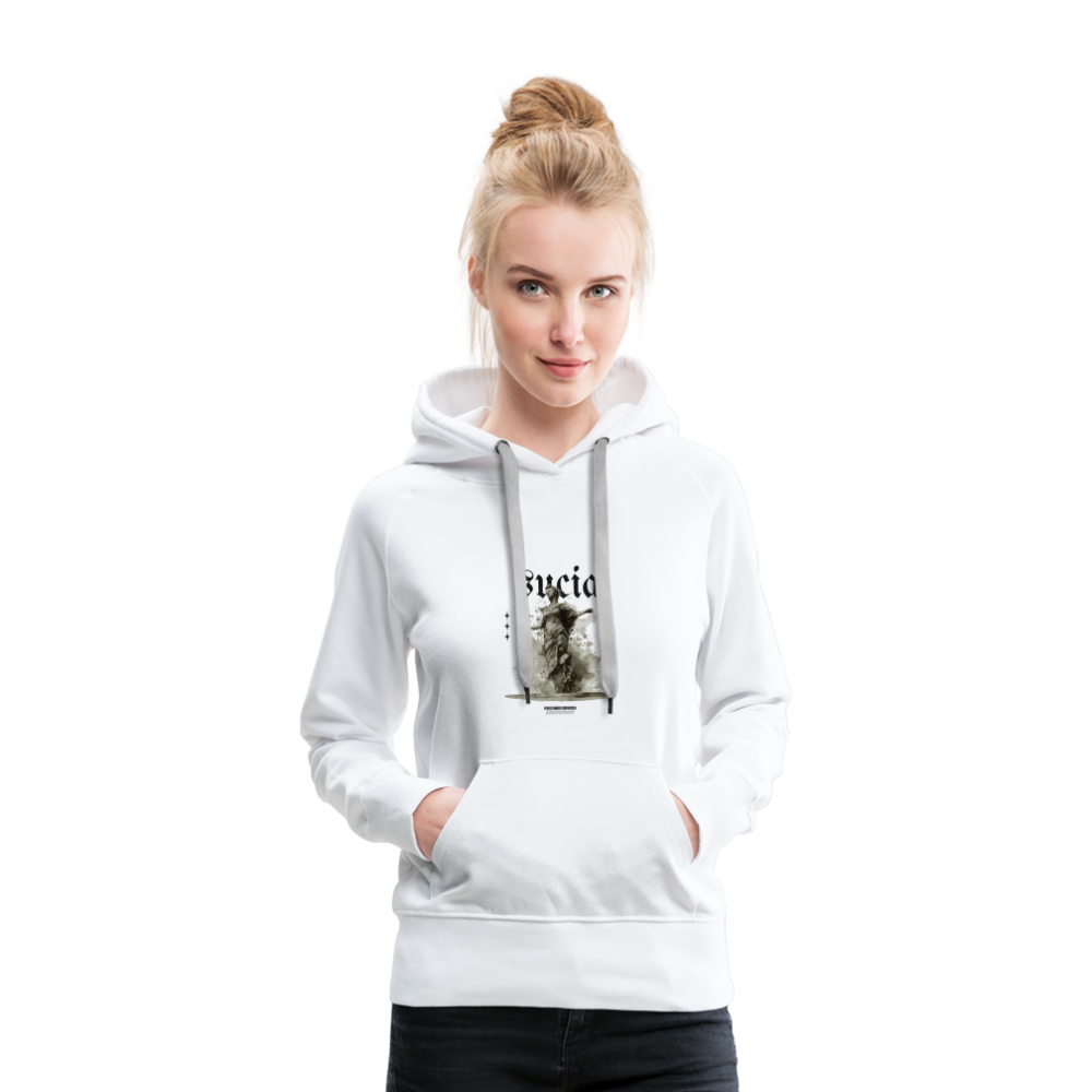 Sudadera con capucha premium para mujer - blanco