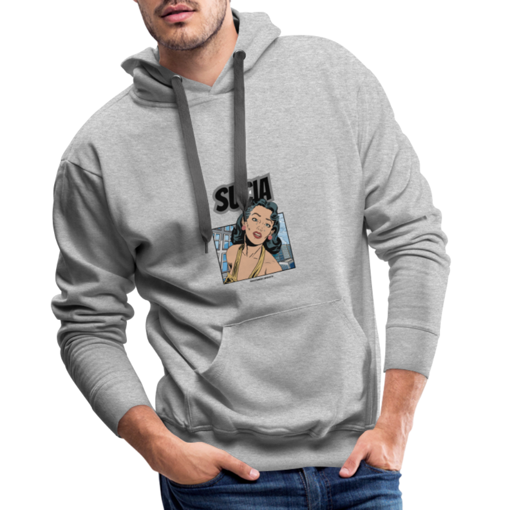 Sudadera con capucha premium para hombre - gris jaspeado