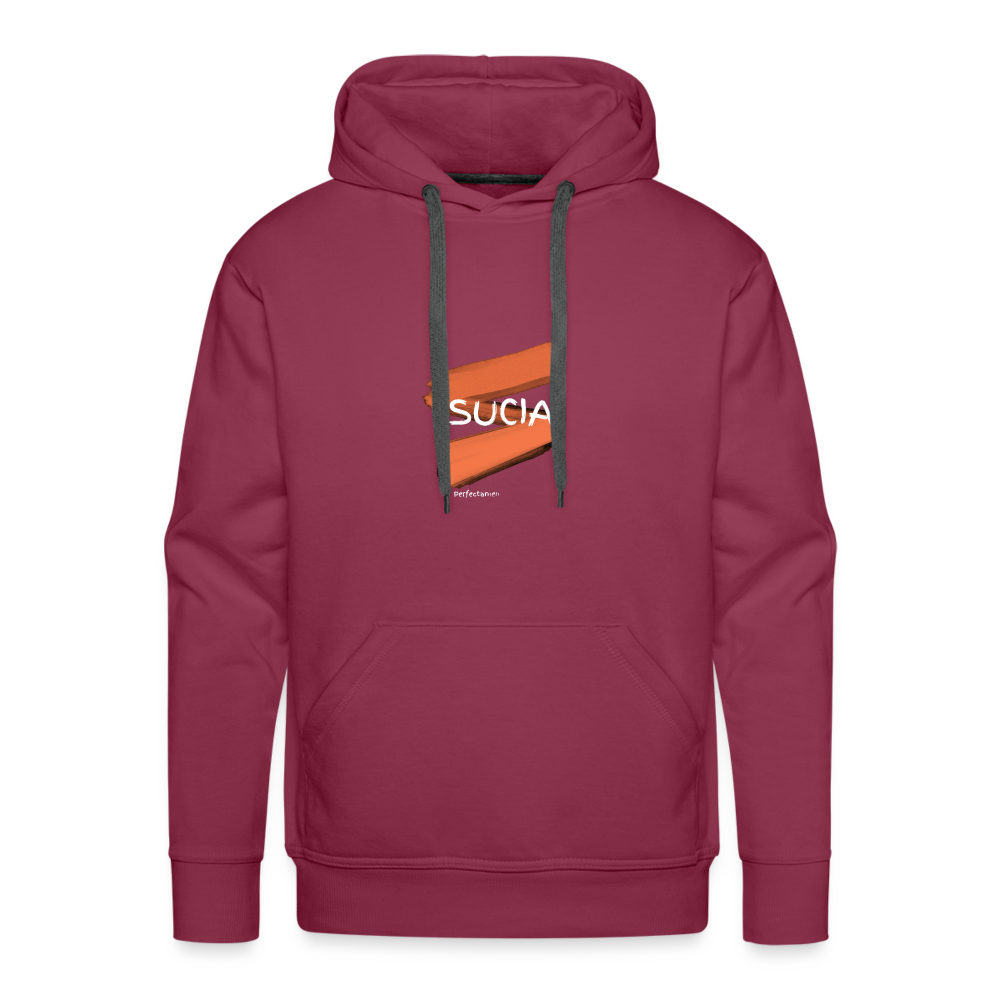 Sudadera con capucha premium para hombre - rojo bordeaux