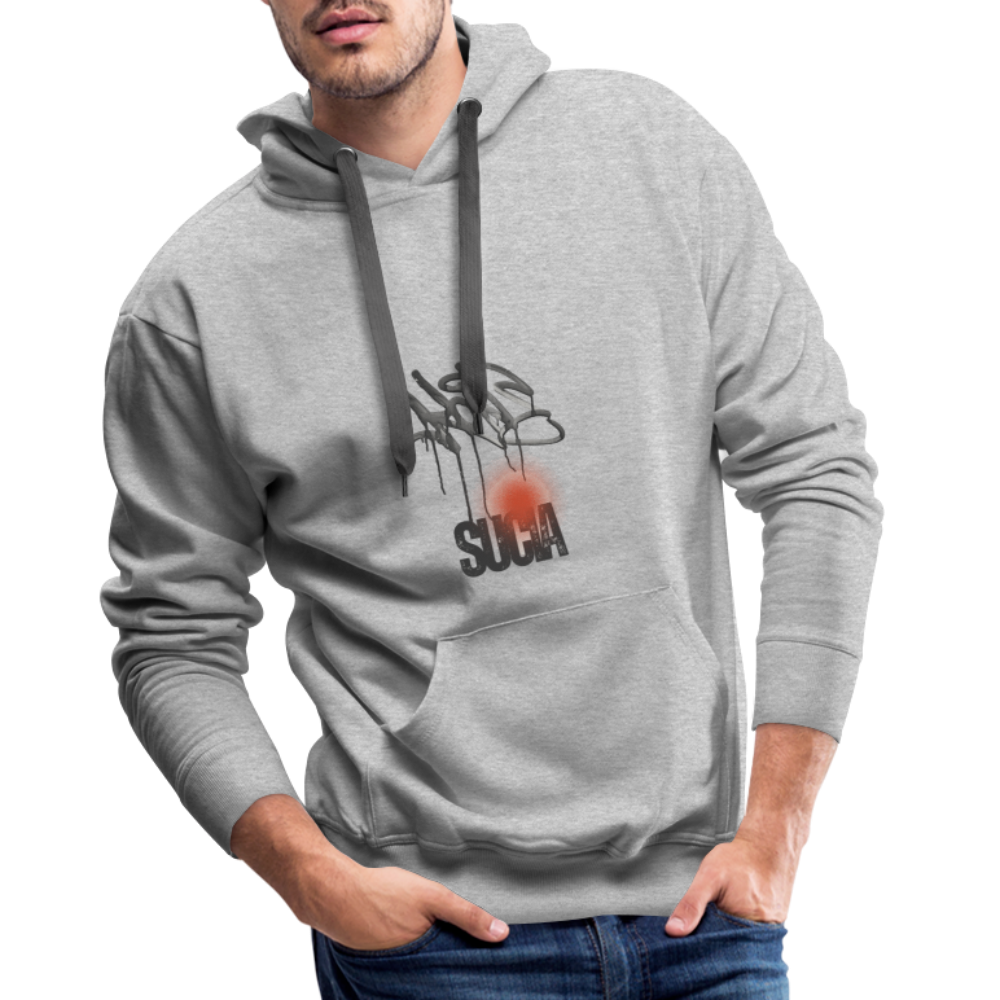 Sudadera con capucha premium para hombre - gris jaspeado