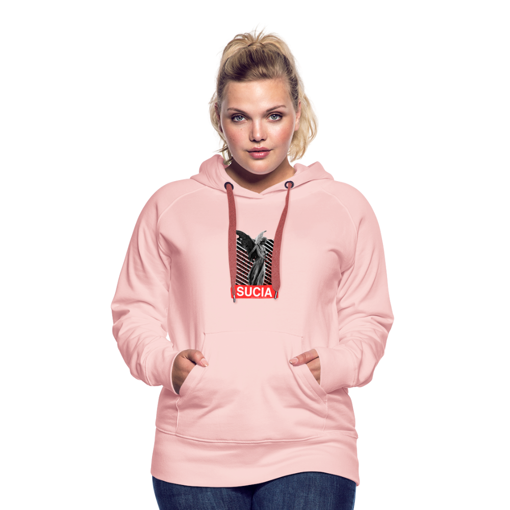 Sudadera con capucha premium para mujer - rosa cristal