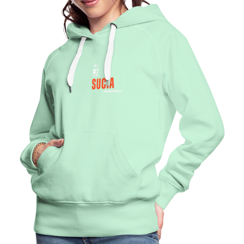 Sudadera con capucha premium para mujer - verde menta claro